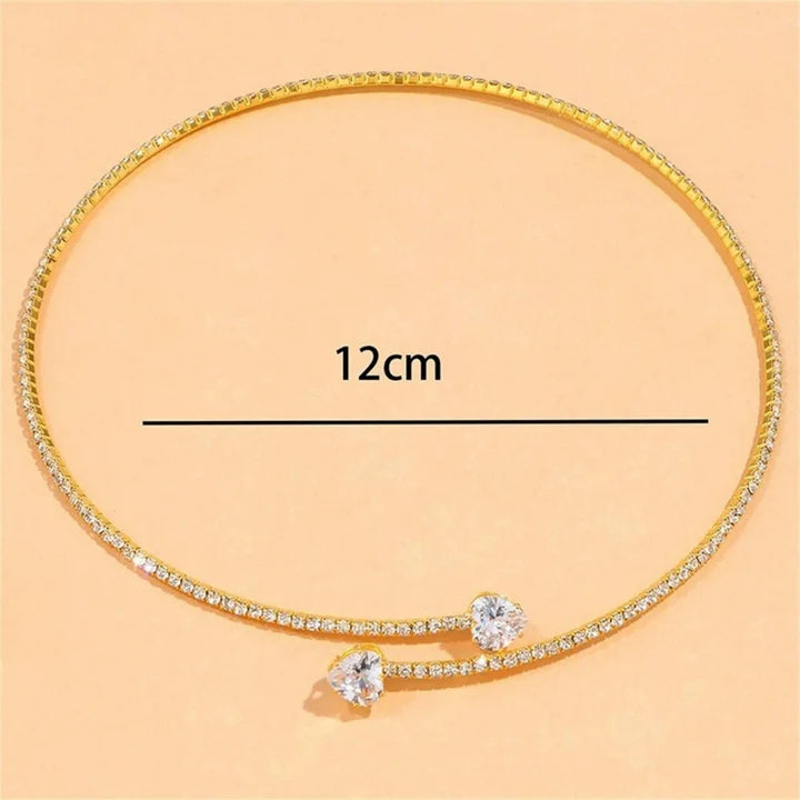 Collier Ras-du-Cou Cœur en Cristal