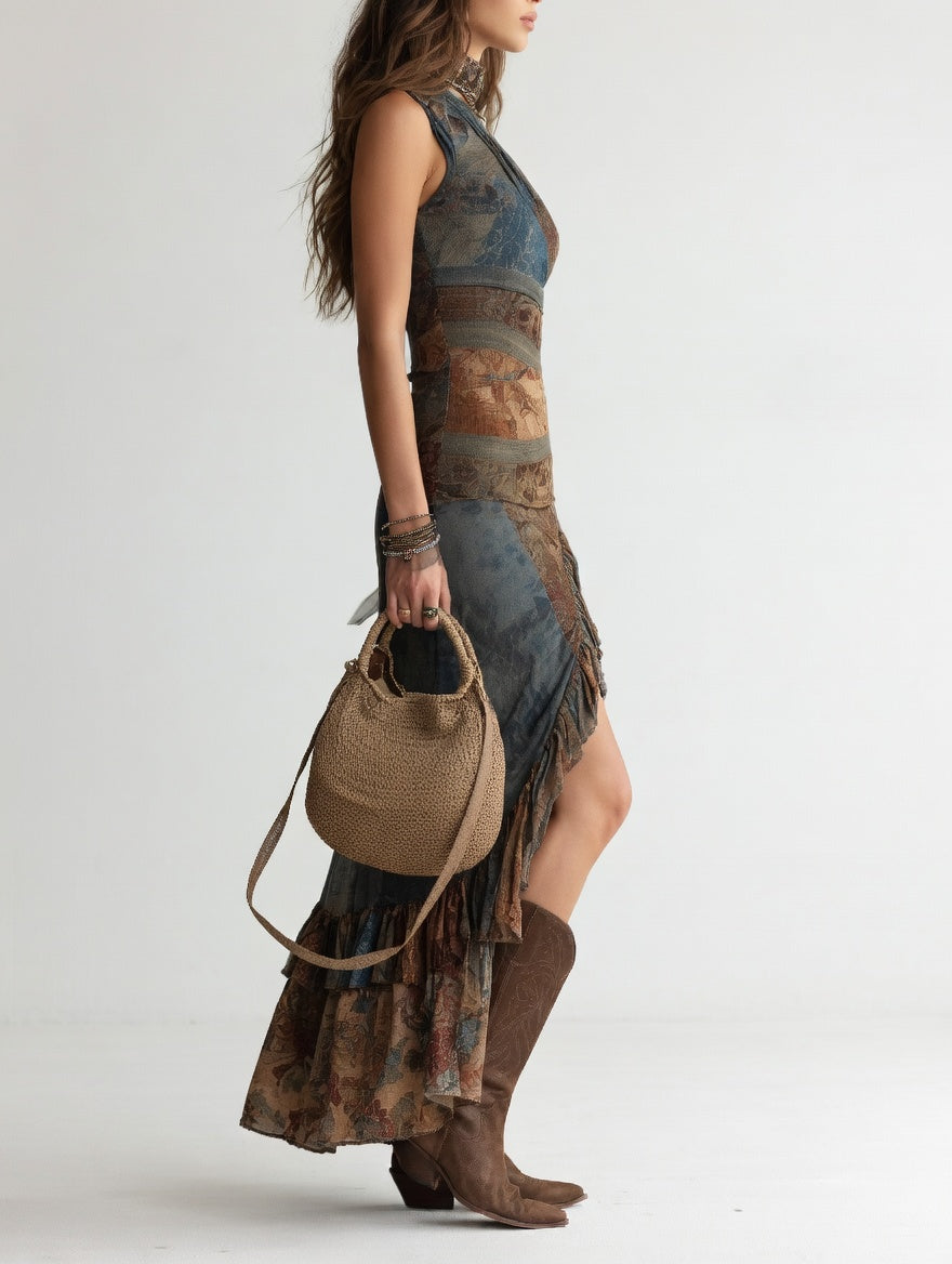 Aurélysse™ — Robe asymétrique bohème silhouette sculptée