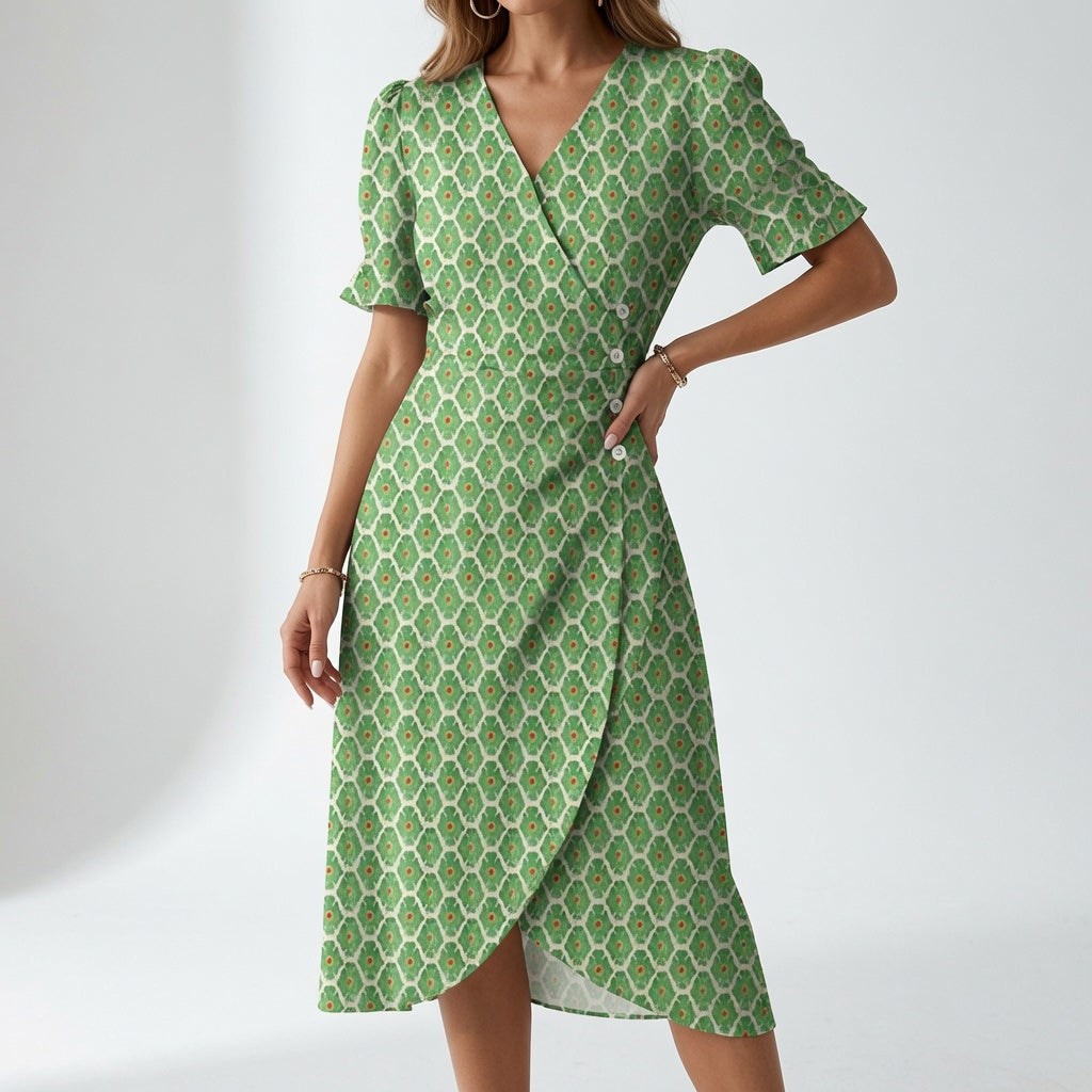 Maësylia™ — Robe portefeuille florale élégance estivale