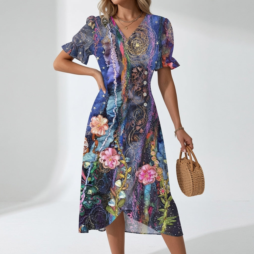 Maësylia™ — Robe portefeuille florale élégance estivale