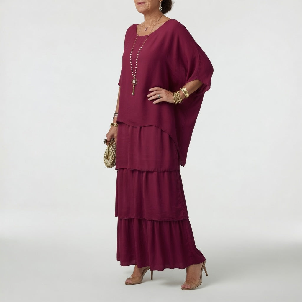 Émeline™ — Robe maxi fluide à volants bohème