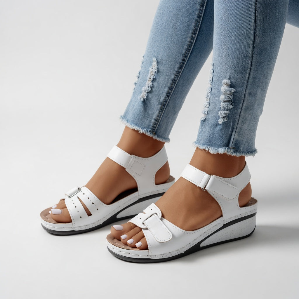 Clothilde™ — Sandale compensée scratch confort naturel quotidien