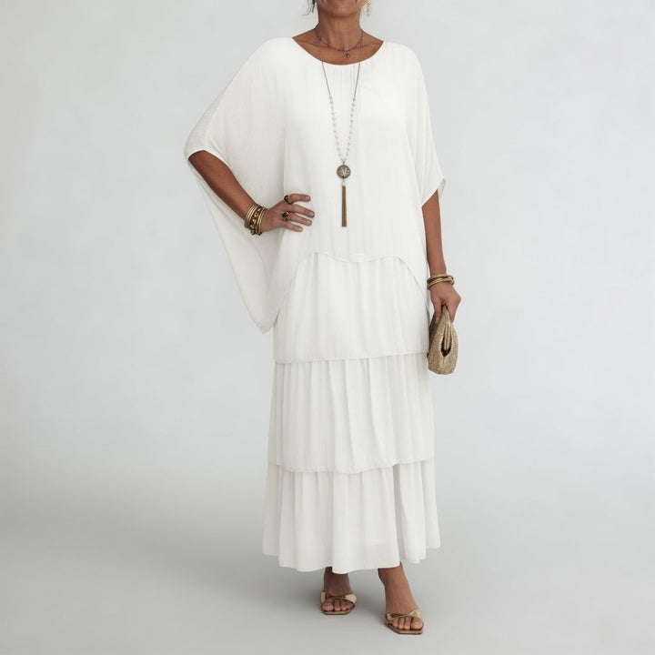 Émeline™ — Robe maxi fluide à volants bohème