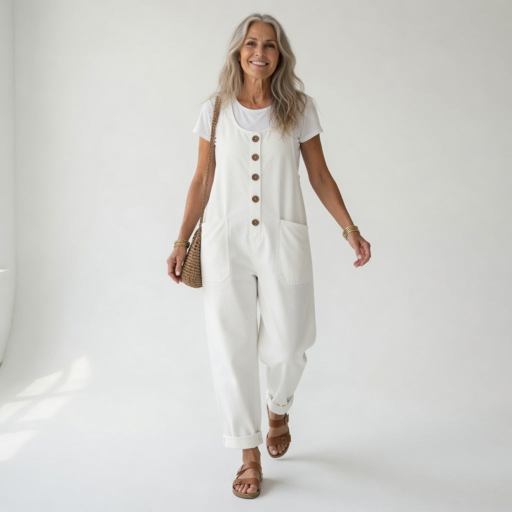 Margotine™ — Salopette large boutonnée liberté décontractée