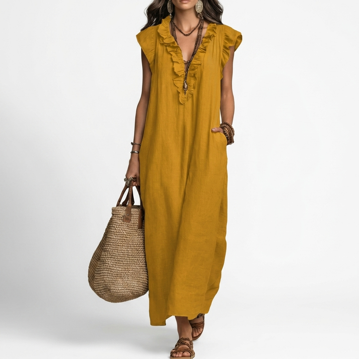 Terrale™ — Robe maxi bohème poches élégance naturelle