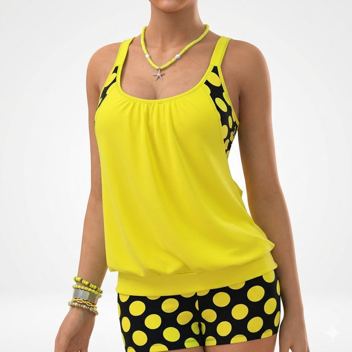 Yolène™ — Tankini deux pièces pois style balnéaire joyeux