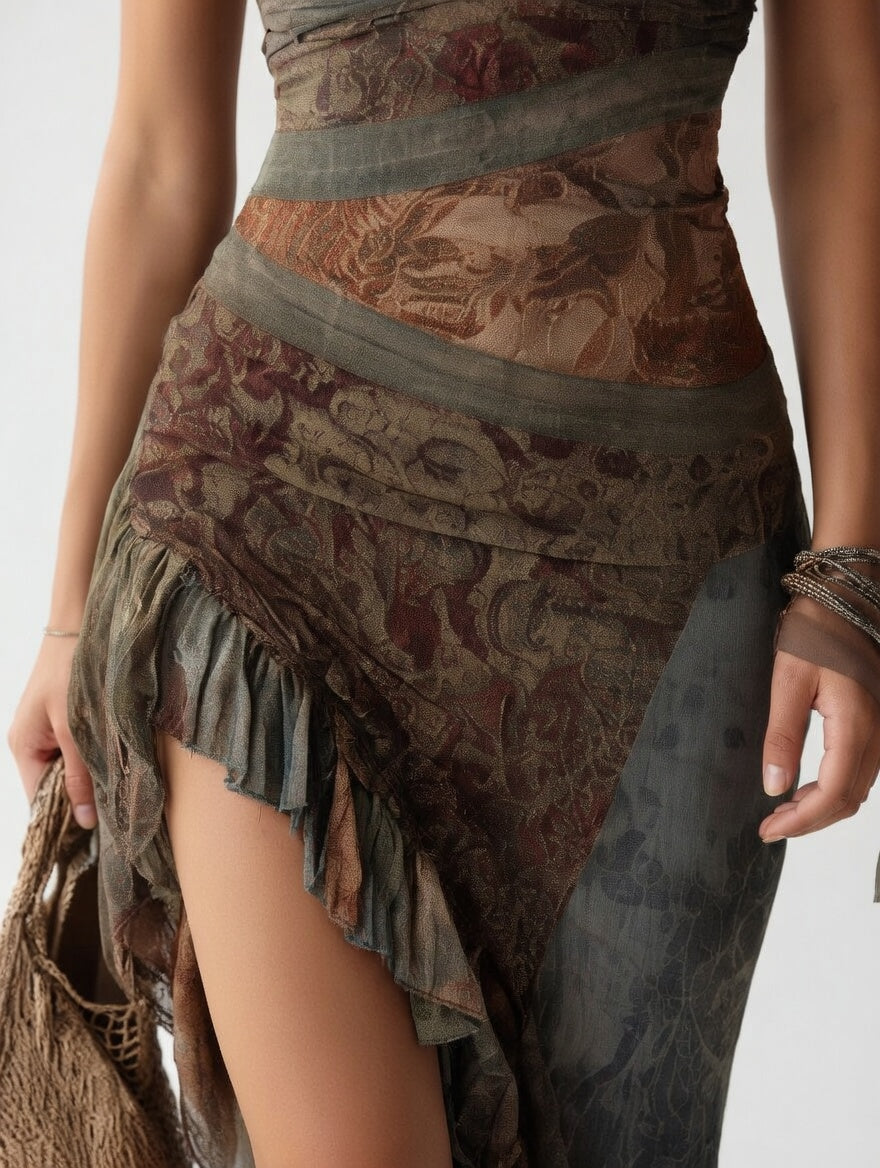Aurélysse™ — Robe asymétrique bohème silhouette sculptée