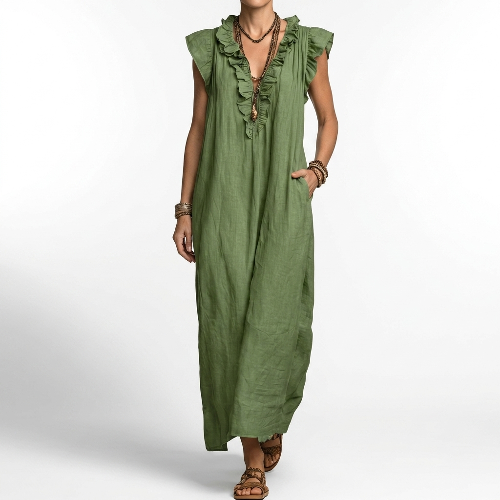Terrale™ — Robe maxi bohème poches élégance naturelle