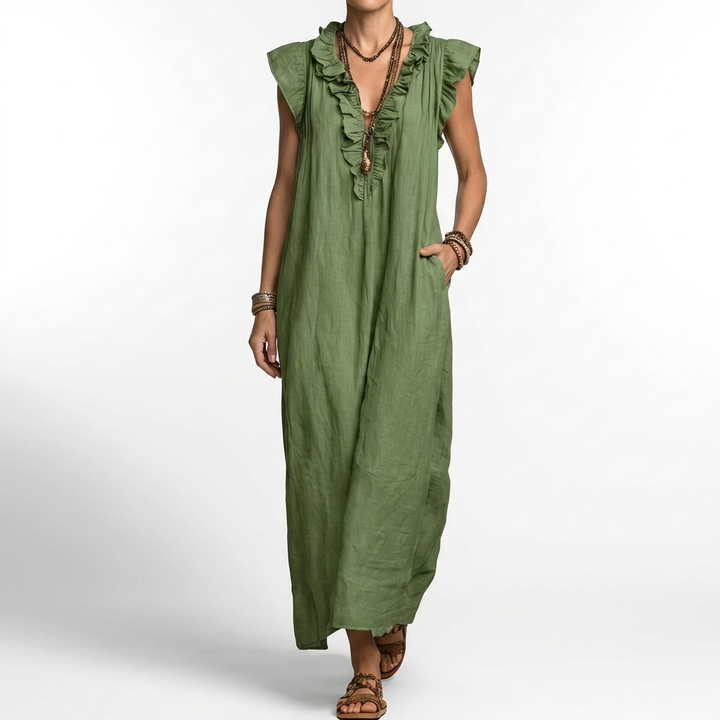 Terrale™ — Robe maxi bohème poches élégance naturelle