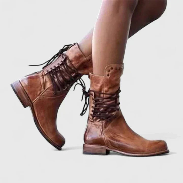 Bottines à lacets et détails cloutés pour femme