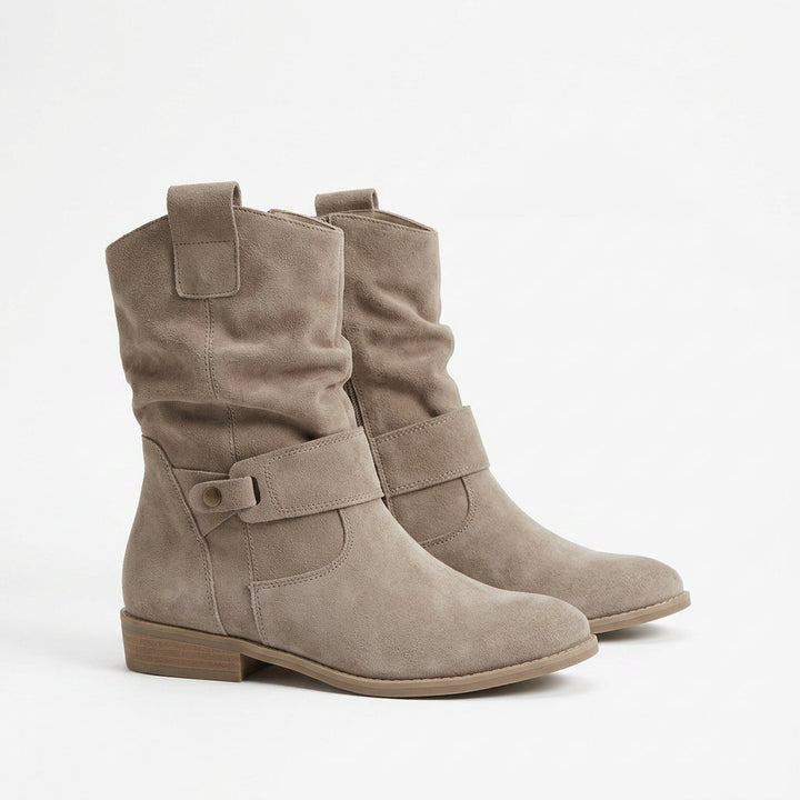 Bottines slouchy à sangle décorative pour femme