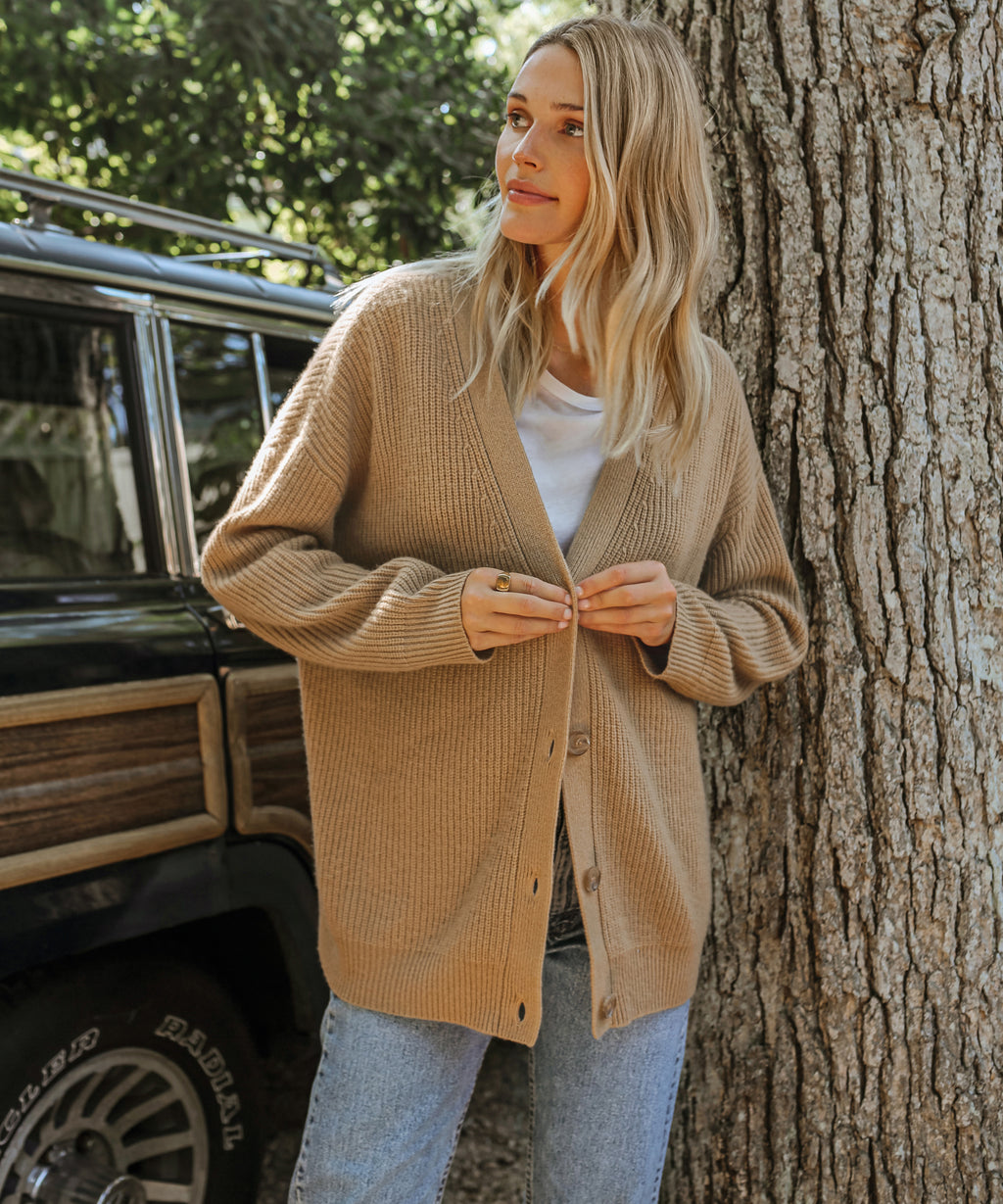 Cardigan Femme Col V Oversize Tricot Épais Casual Hiver