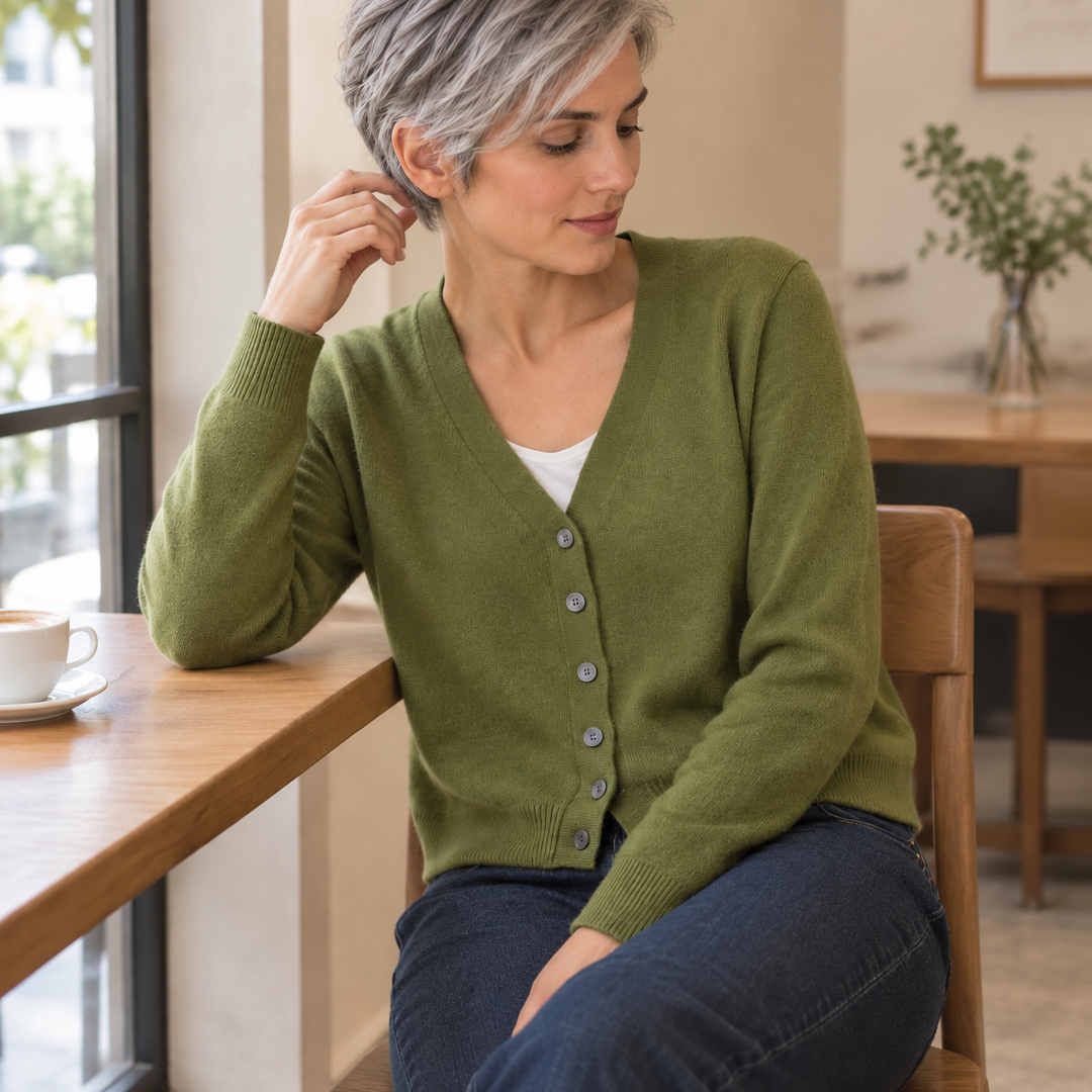 Éline — Cardigan doux à col V