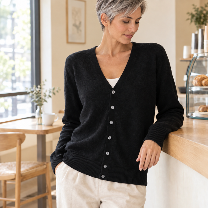 Éline — Cardigan doux à col V