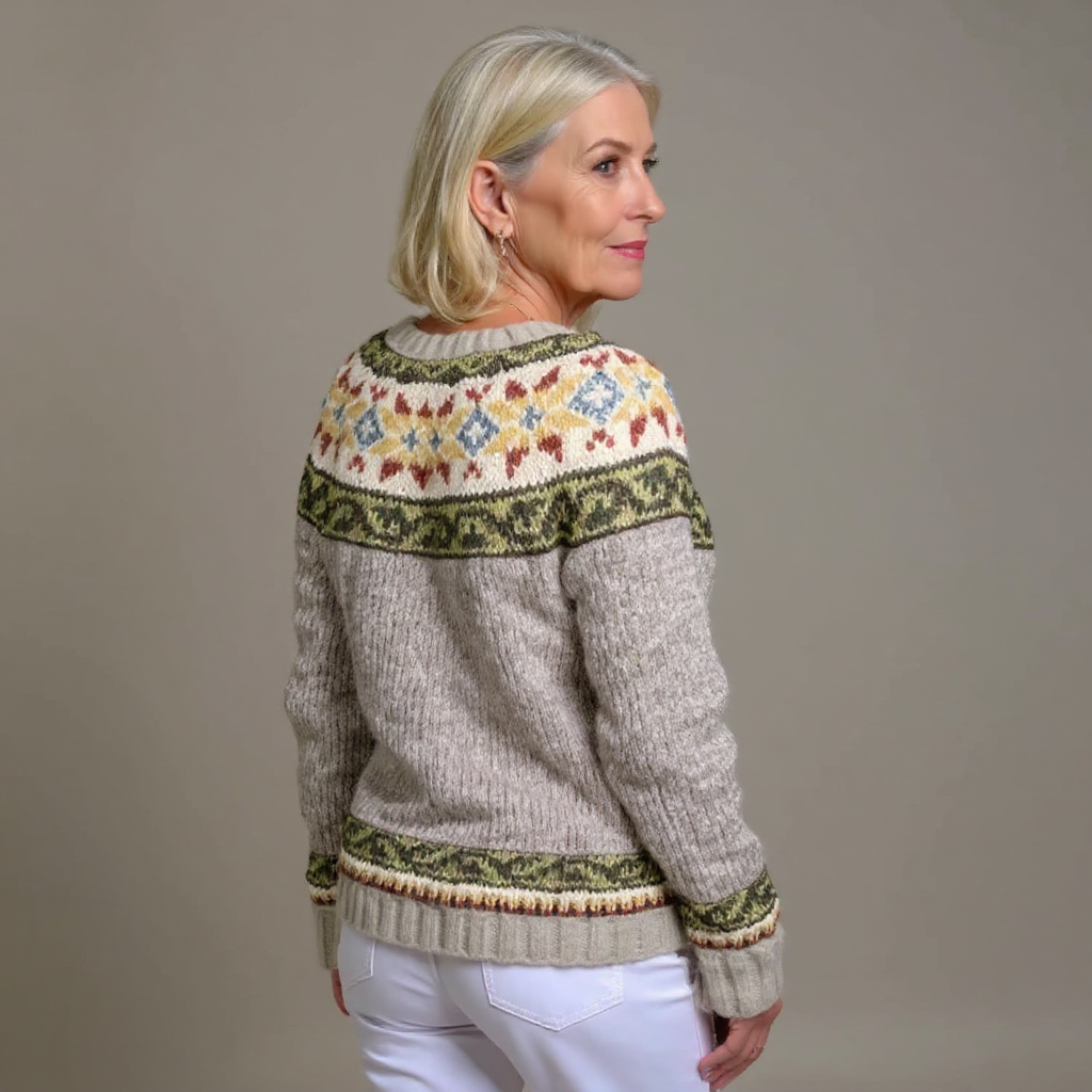Aveline Cardigan - Maille folk multicolore