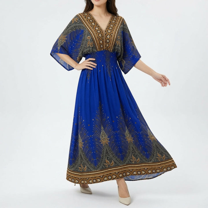 Orientale™ — Robe maxi imprimé ethnique bohème élégante