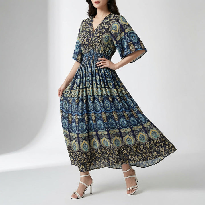 Orientale™ — Robe maxi imprimé ethnique bohème élégante