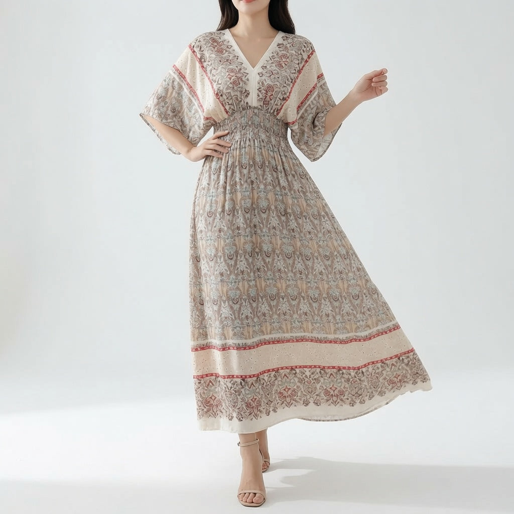 Orientale™ — Robe maxi imprimé ethnique bohème élégante