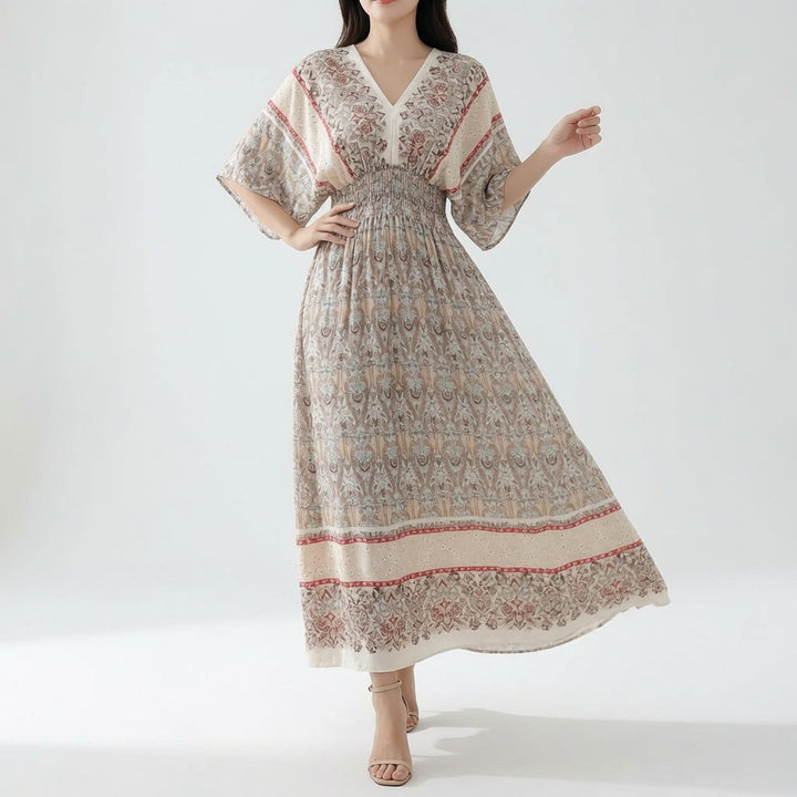Orientale™ — Robe maxi imprimé ethnique bohème élégante