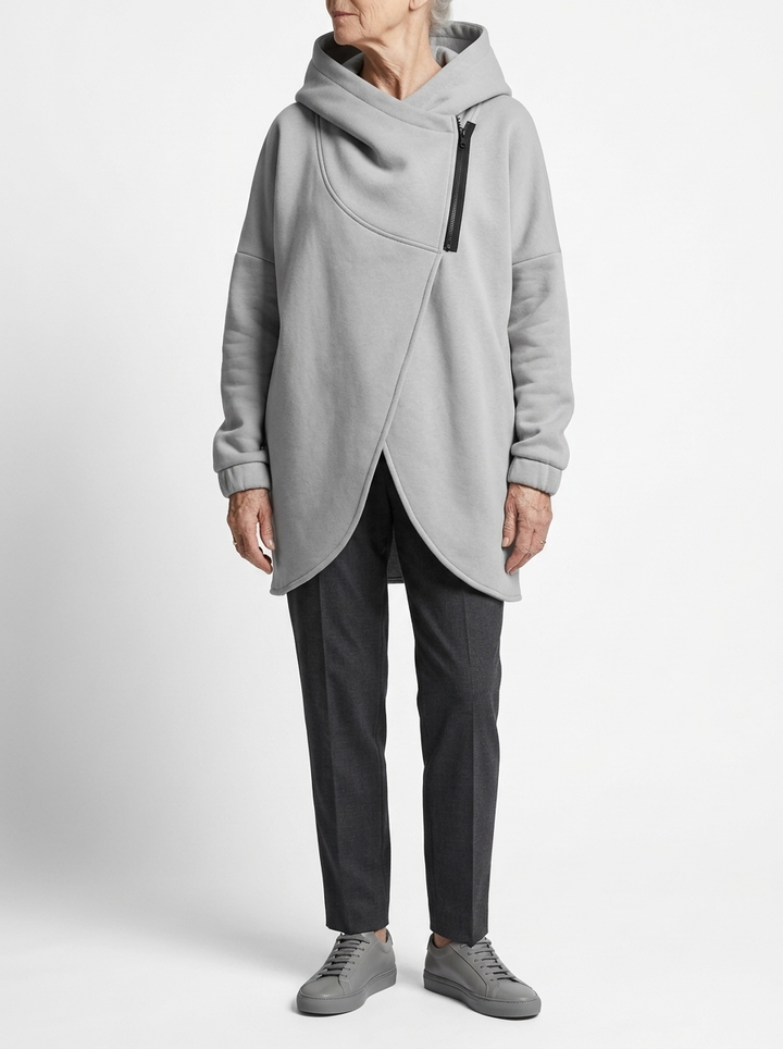 Doriane™ — Sweat zippé asymétrique douillet style urbain