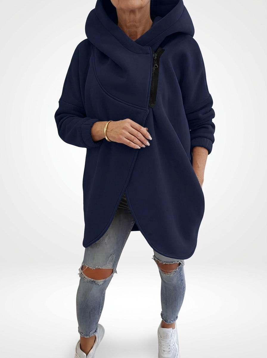 Doriane™ — Sweat zippé asymétrique douillet style urbain
