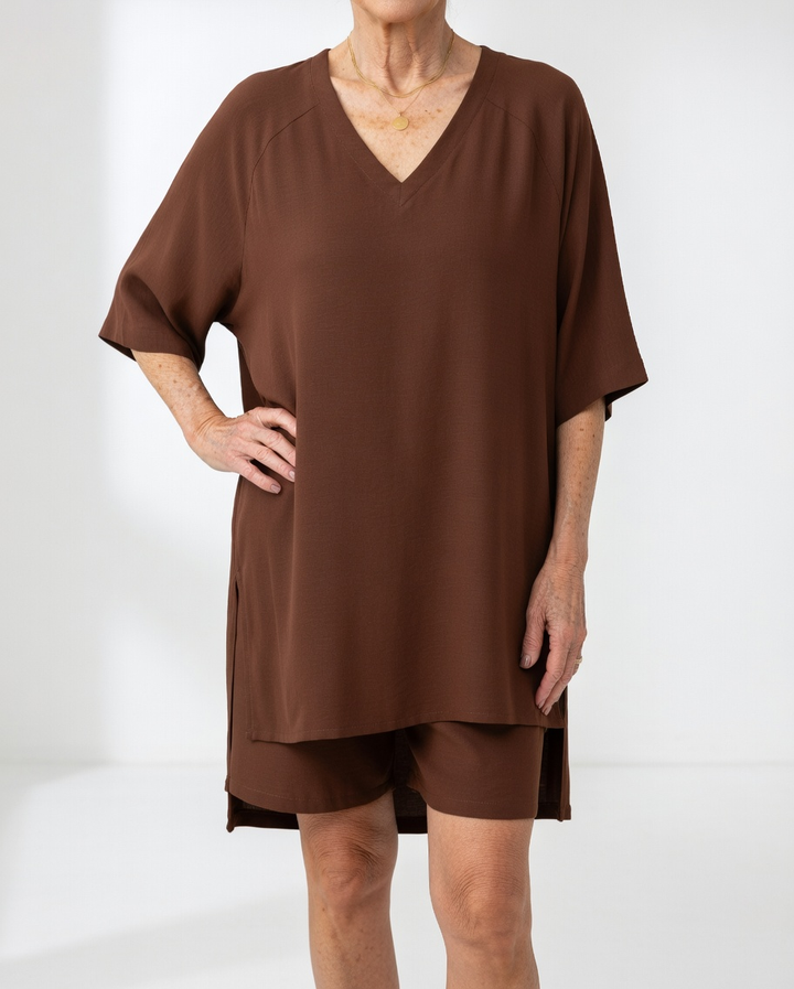 Louisette™ — Ensemble t-shirt oversize short confort décontracté