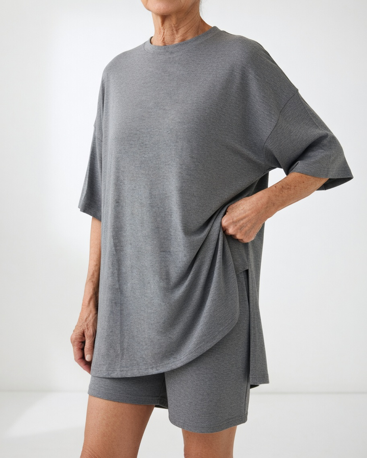 Louisette™ — Ensemble t-shirt oversize short confort décontracté