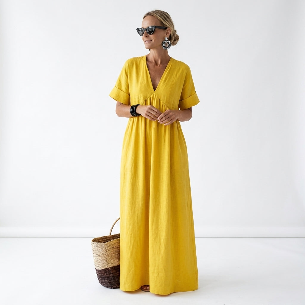 Azurine™ — Robe maxi méditerranéenne fluide vibrante