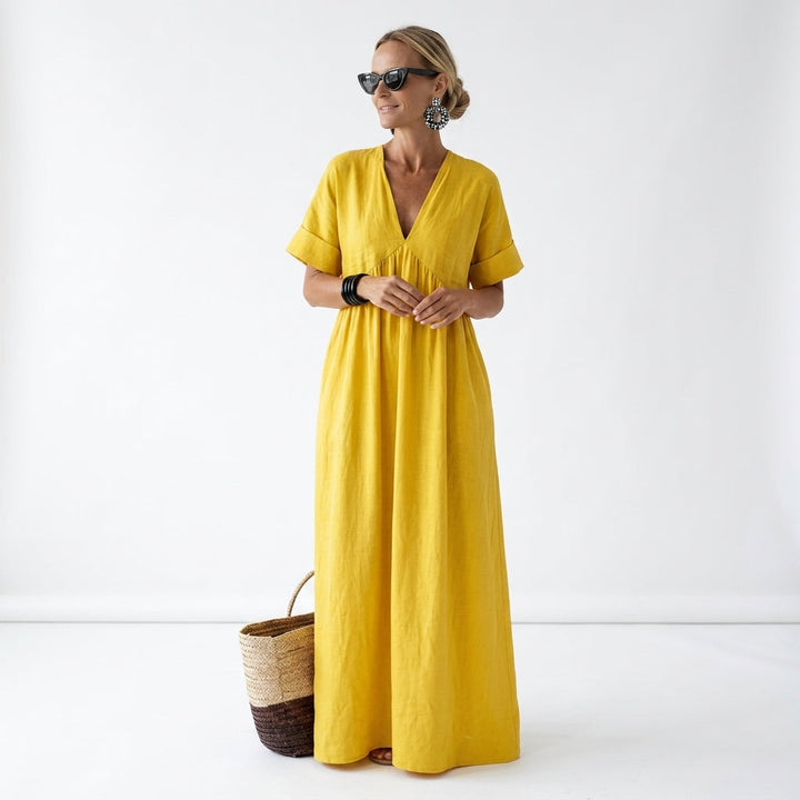 Azurine™ — Robe maxi méditerranéenne fluide vibrante