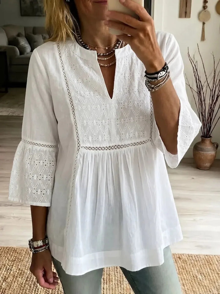 Alessia™ | Blouse Bohème en Coton & Lin Premium