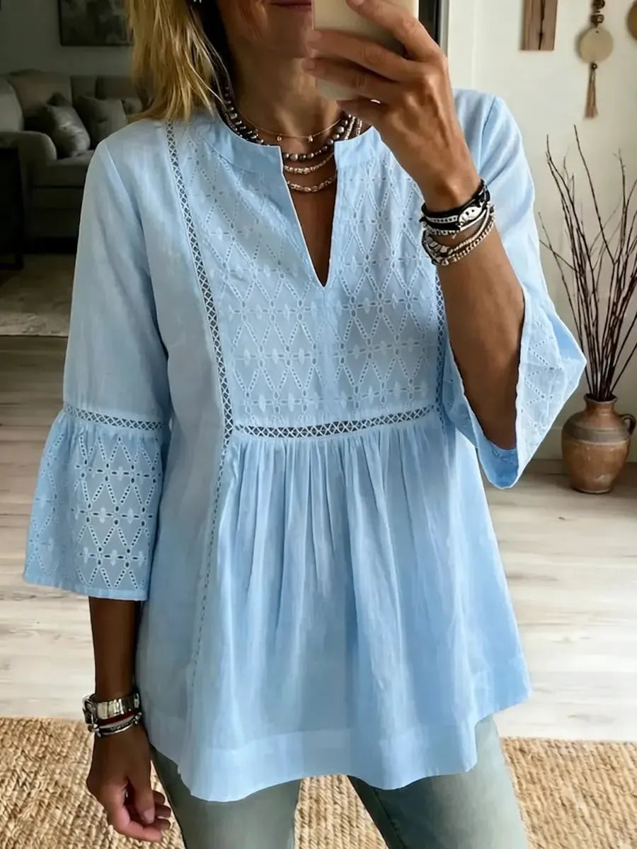 Alessia™ | Blouse Bohème en Coton & Lin Premium