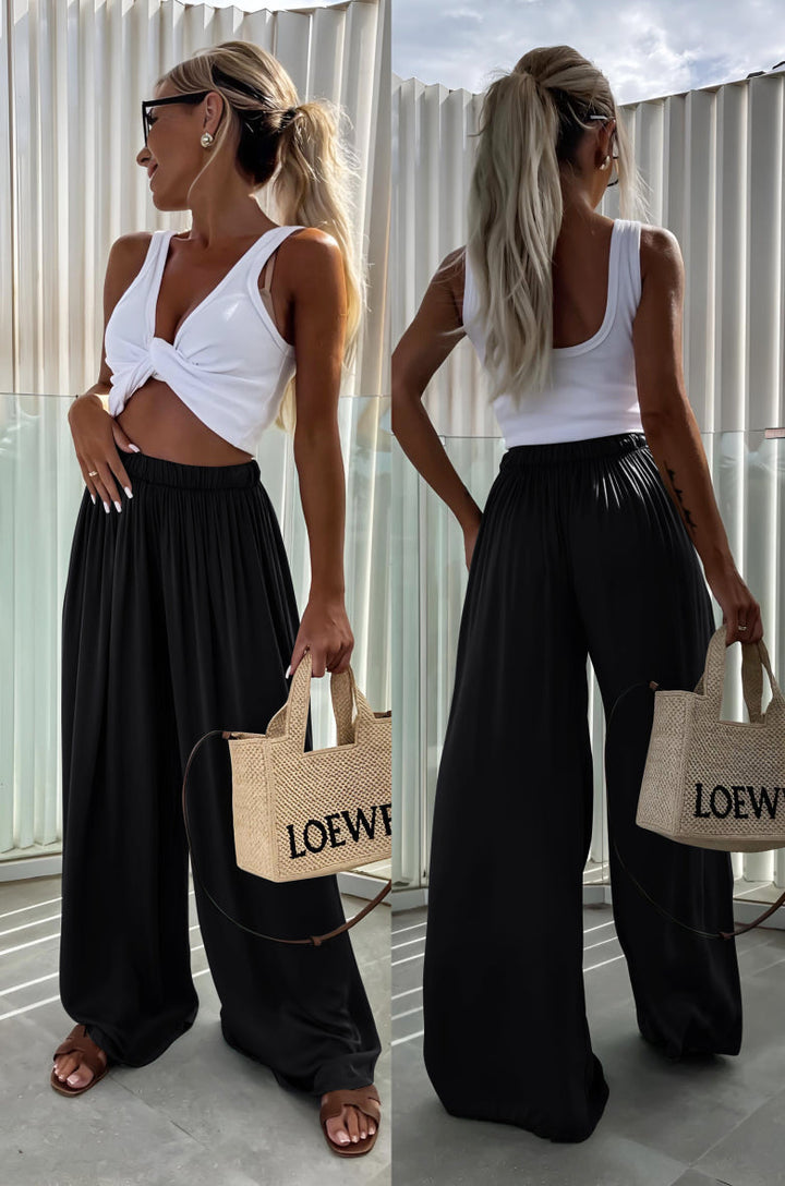 Julietta™ | Pantalon Large en Viscose à l'Élégance Italienne