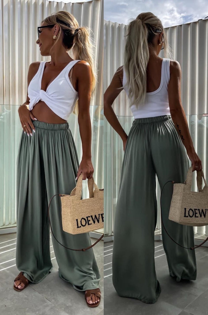 Julietta™ | Pantalon Large en Viscose à l'Élégance Italienne