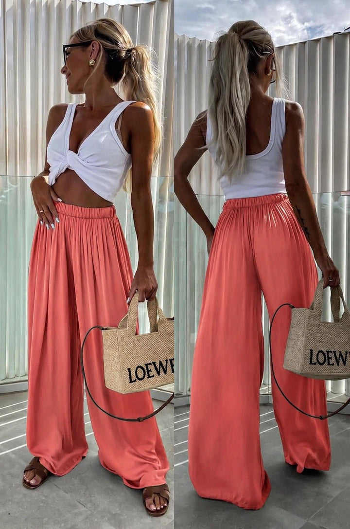 Julietta™ | Pantalon Large en Viscose à l'Élégance Italienne