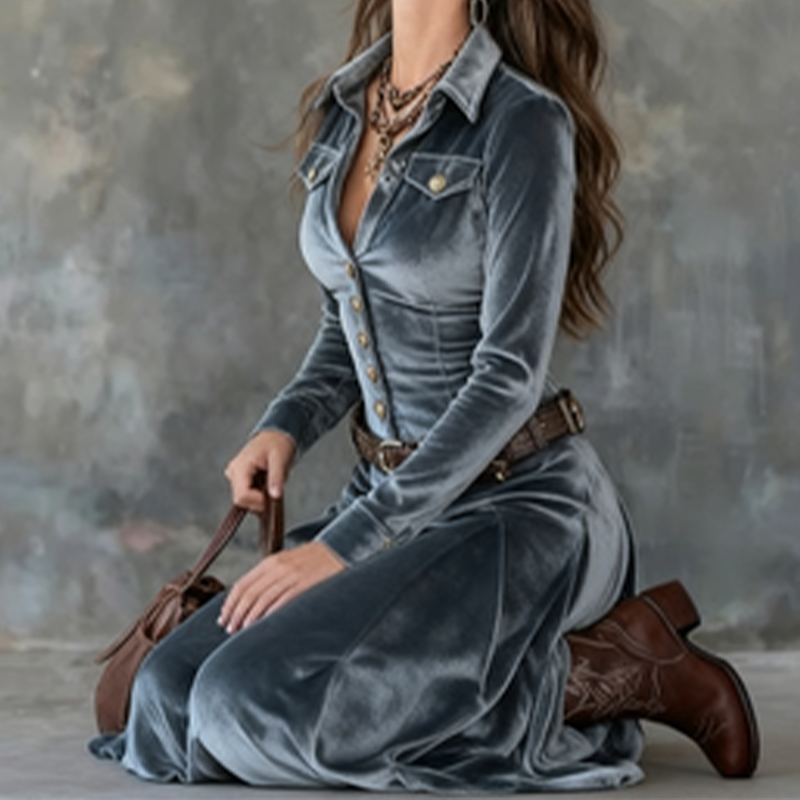 Madeleine™ — Robe élégante à toucher velours