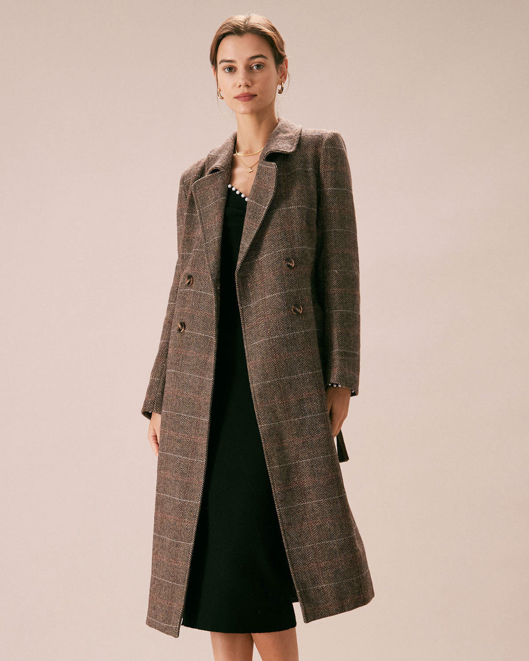Le Manteau Double Boutonnage à Revers avec Ceinture