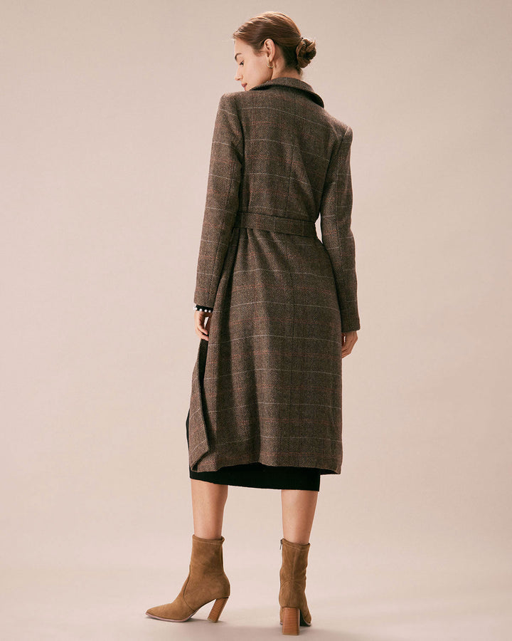 Le Manteau Double Boutonnage à Revers avec Ceinture