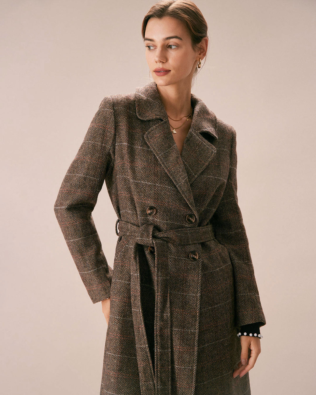 Le Manteau Croisé Ceinturé en Café