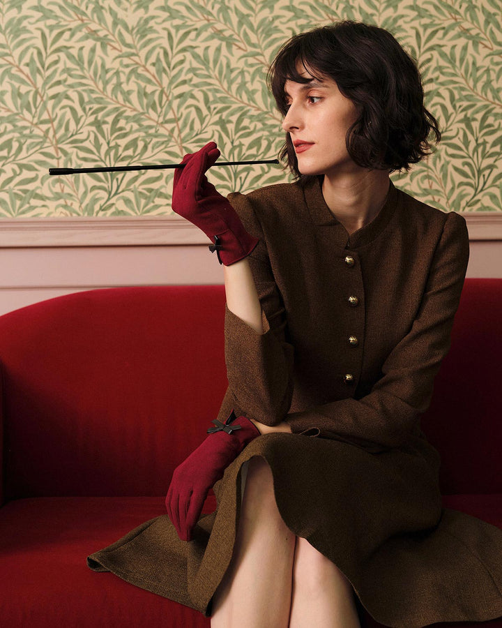 La Veste en Tweed Retro à Simple Boutonnage