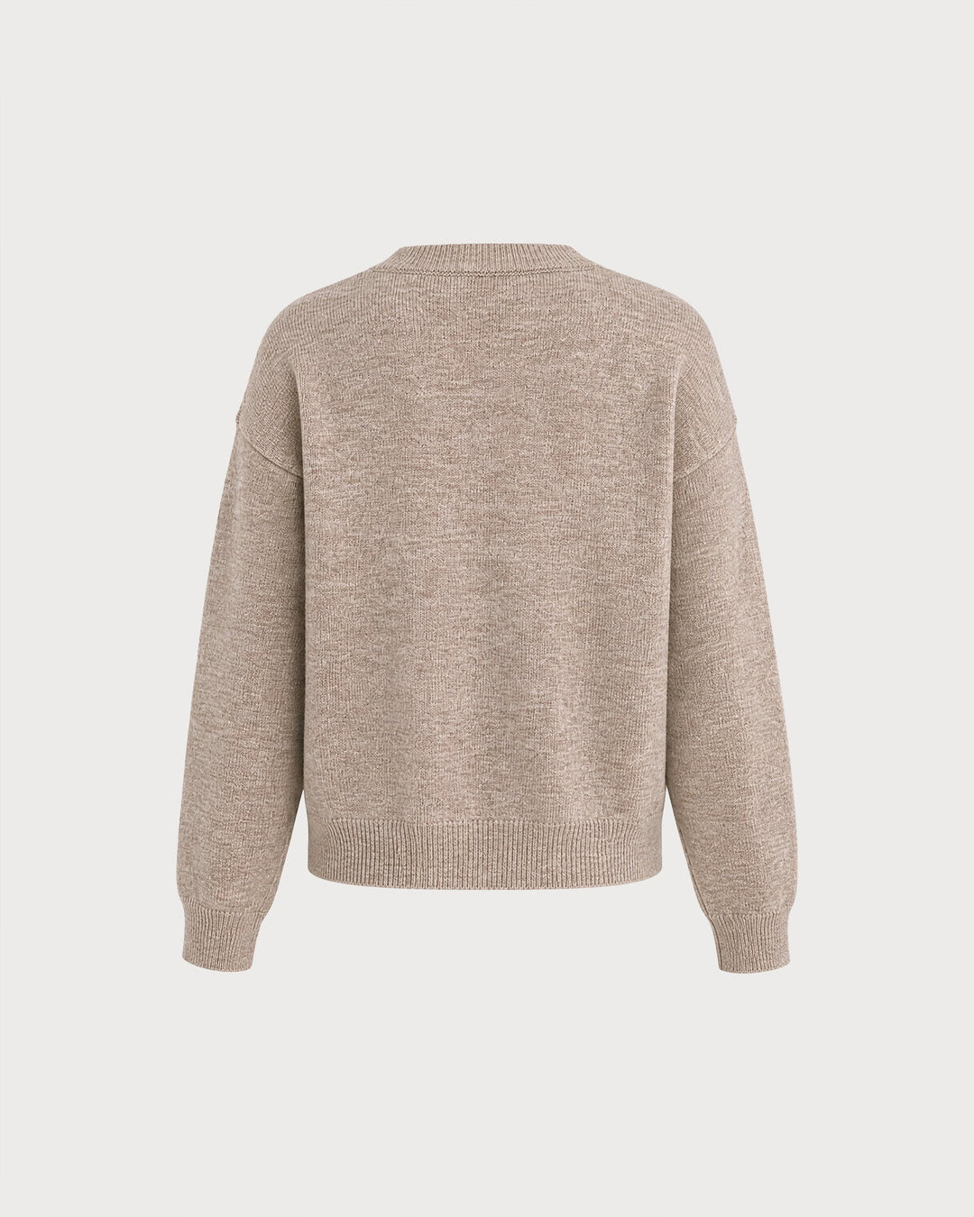 Pull en tricot à col rond kaki
