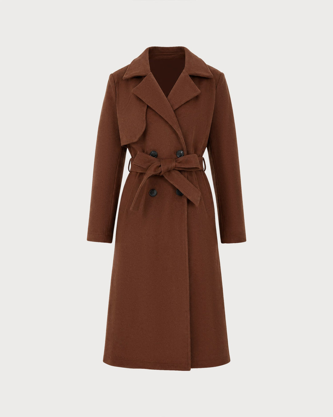 Manteau à Boutons avec Poches Marron