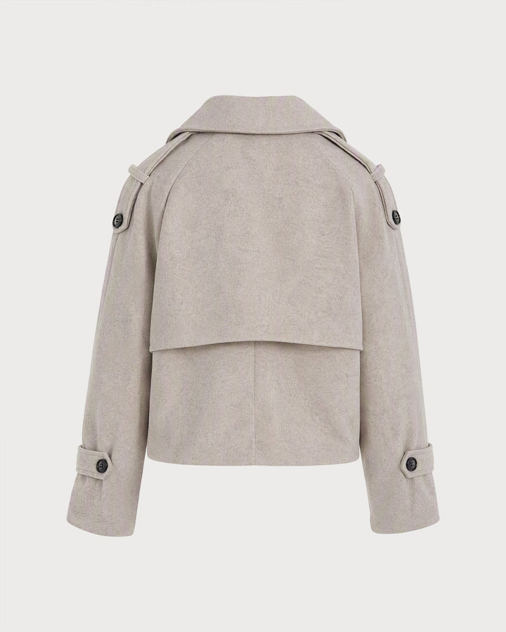 Veste Beige Croisée avec Poches