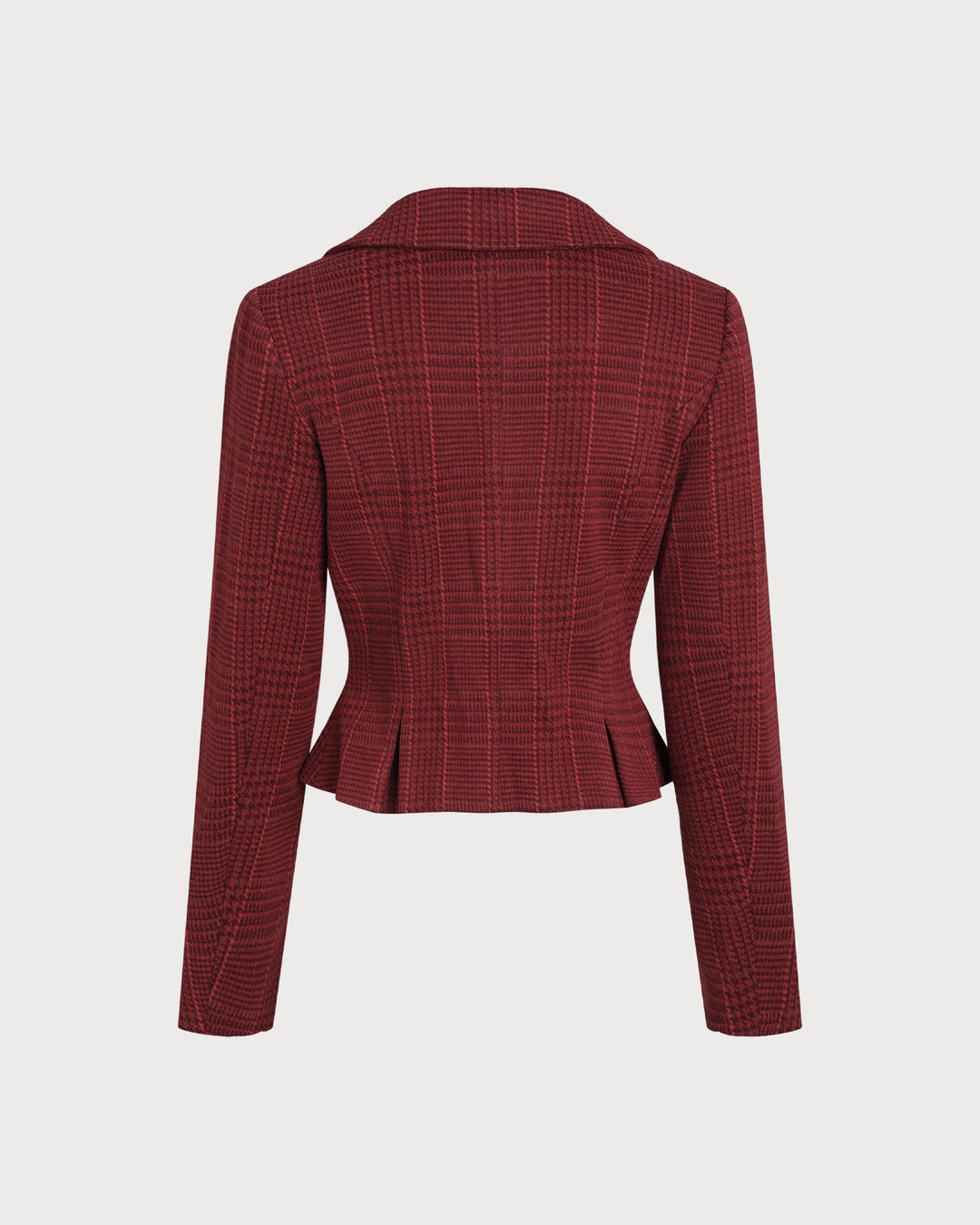 Veste à Double Boutonnage à Carreaux Rouges
