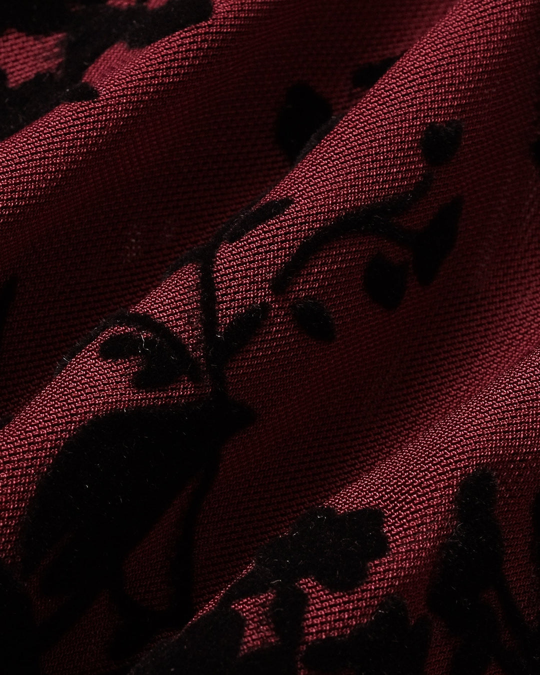 Robe Midi Sirène à Volants Florale Rouge Vin