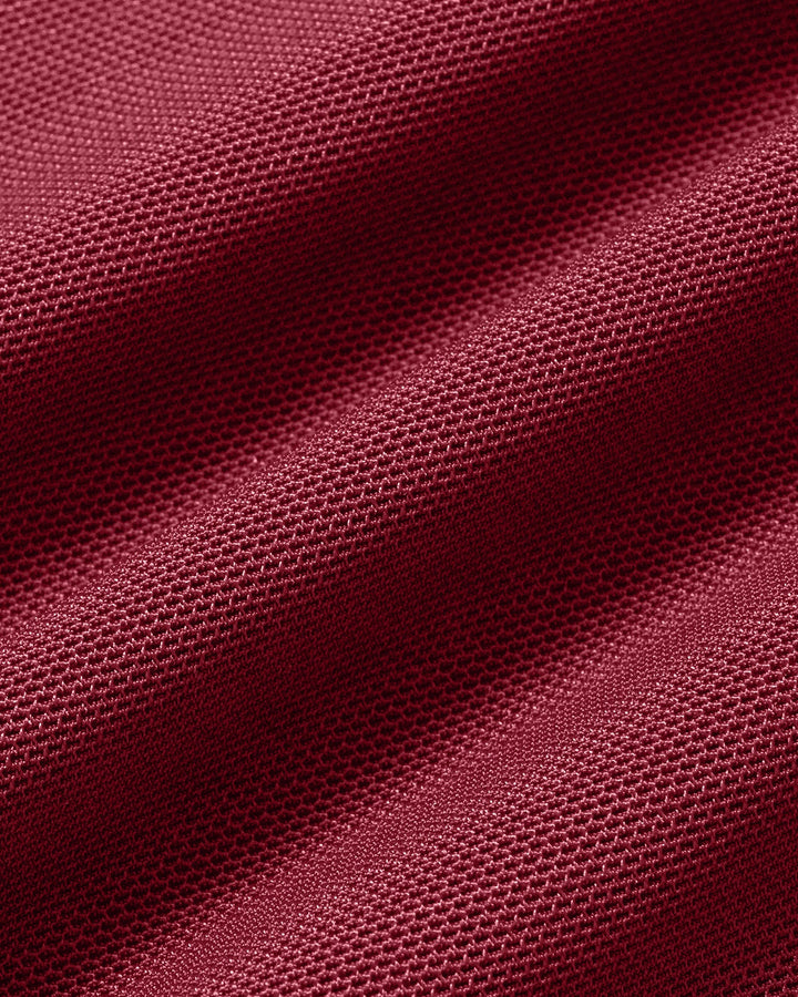Robe Midi A-Ligne en Maille à Col Cagoule Rouge