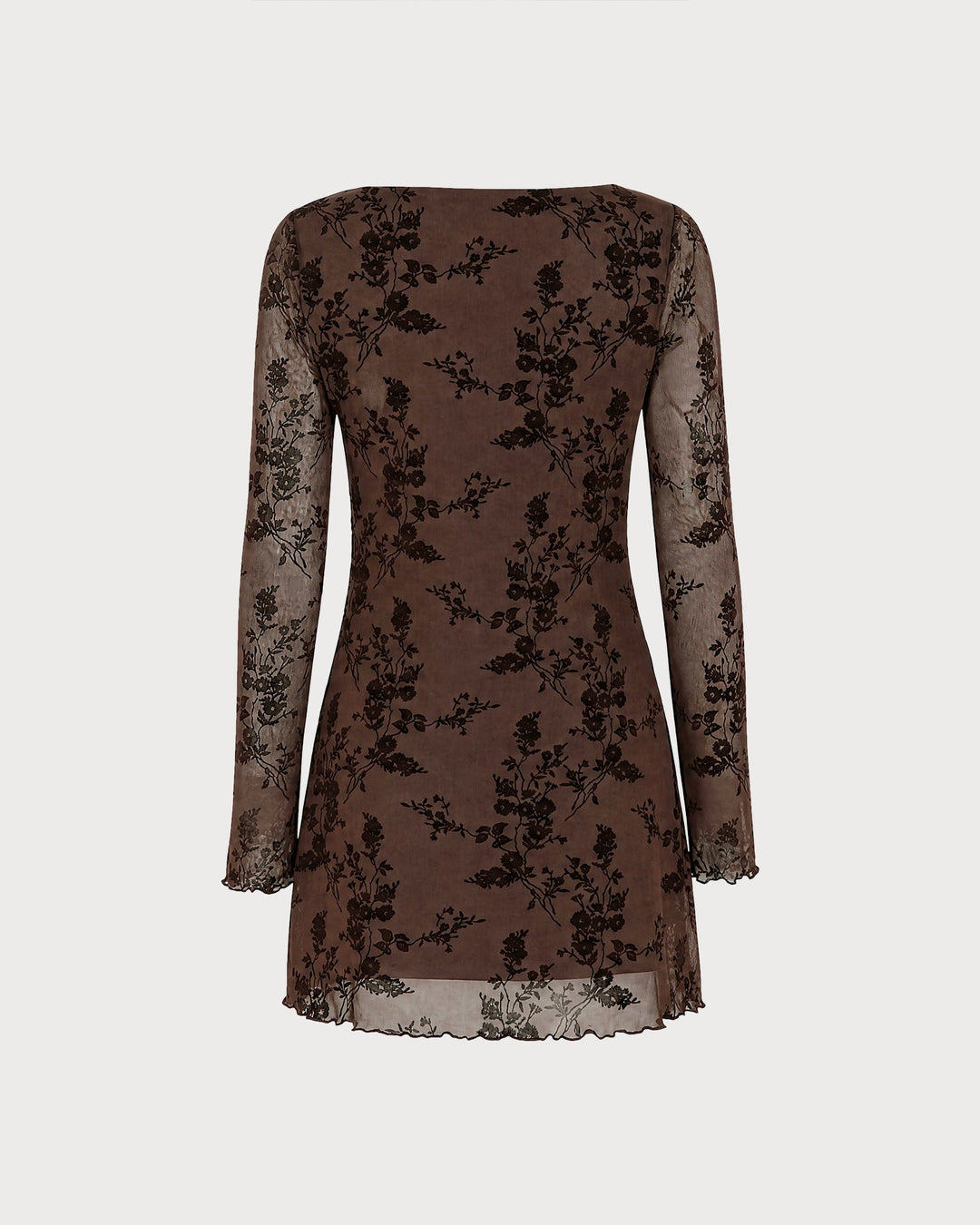 Robe Mini en Maille Florale à Col Bateau