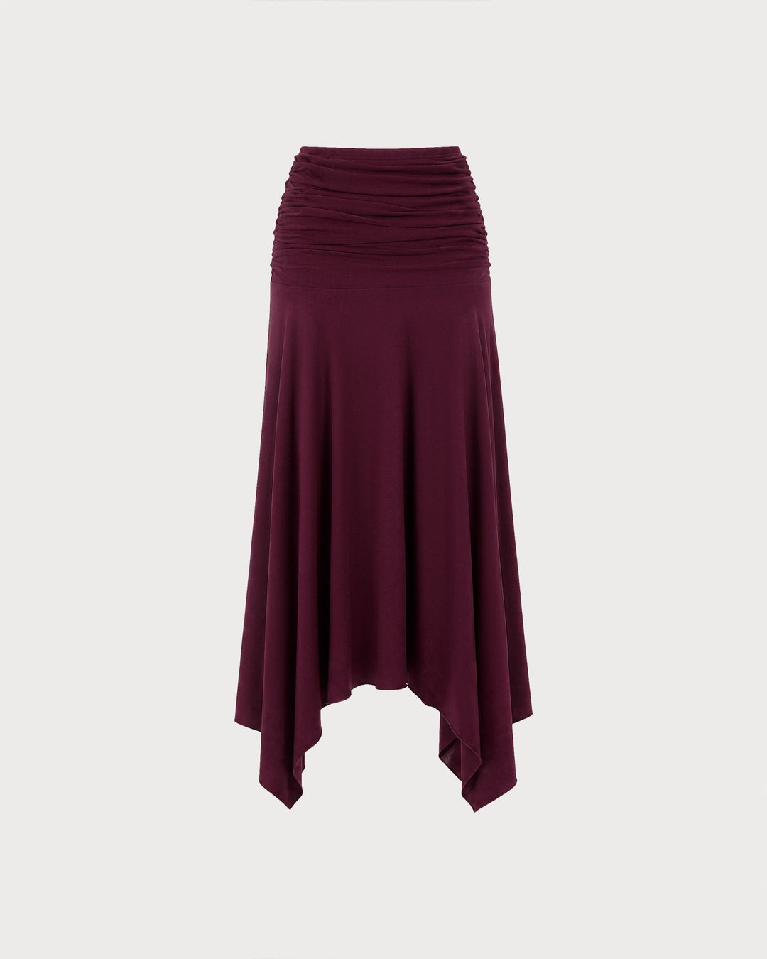 Jupe Maxi Élastique Taille Haute Rouge Vin