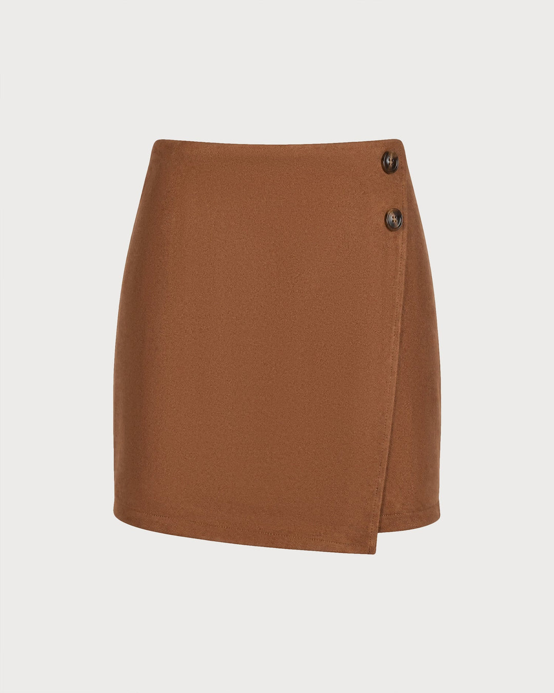 Jupe A-Line unie kaki avec boutons