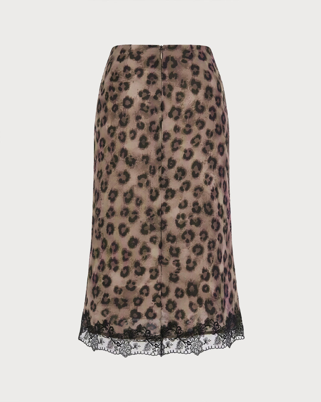 Jupe Midi Imprimé Animal avec Taille Élastique Marron