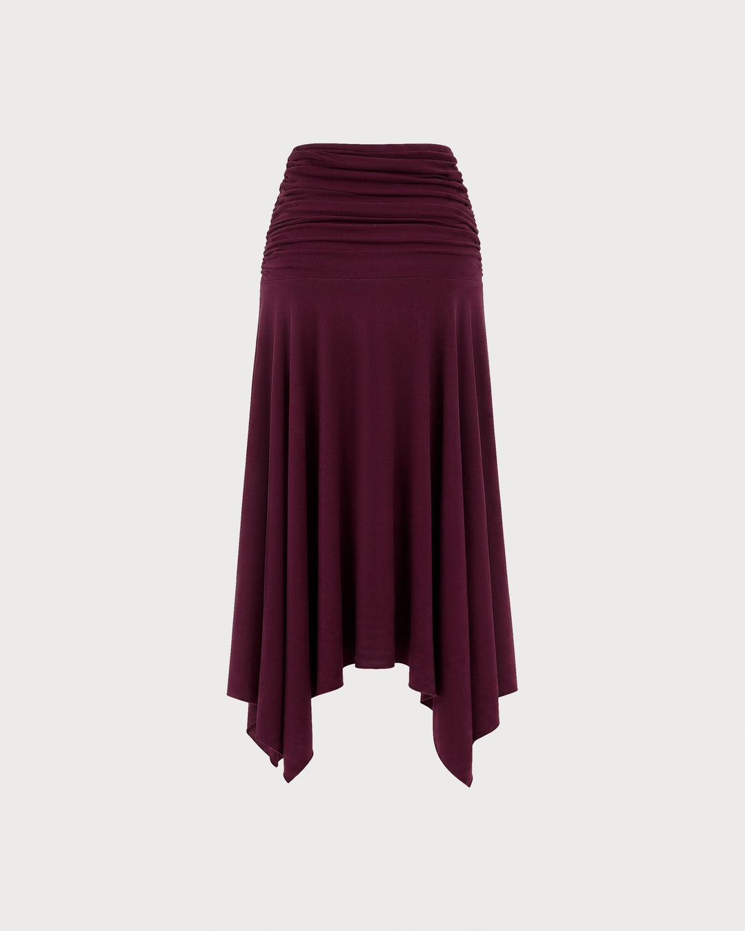 Jupe Maxi Élastique Taille Haute Rouge Vin